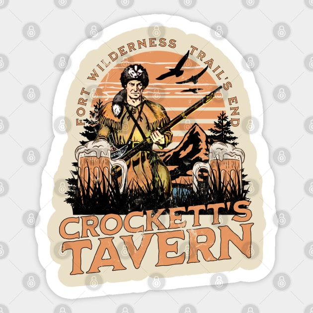 Crockett's Tavern Fort Wilderness Trail's End Orlando Lodge and Resort Distressed Look Sticker by Joaddo